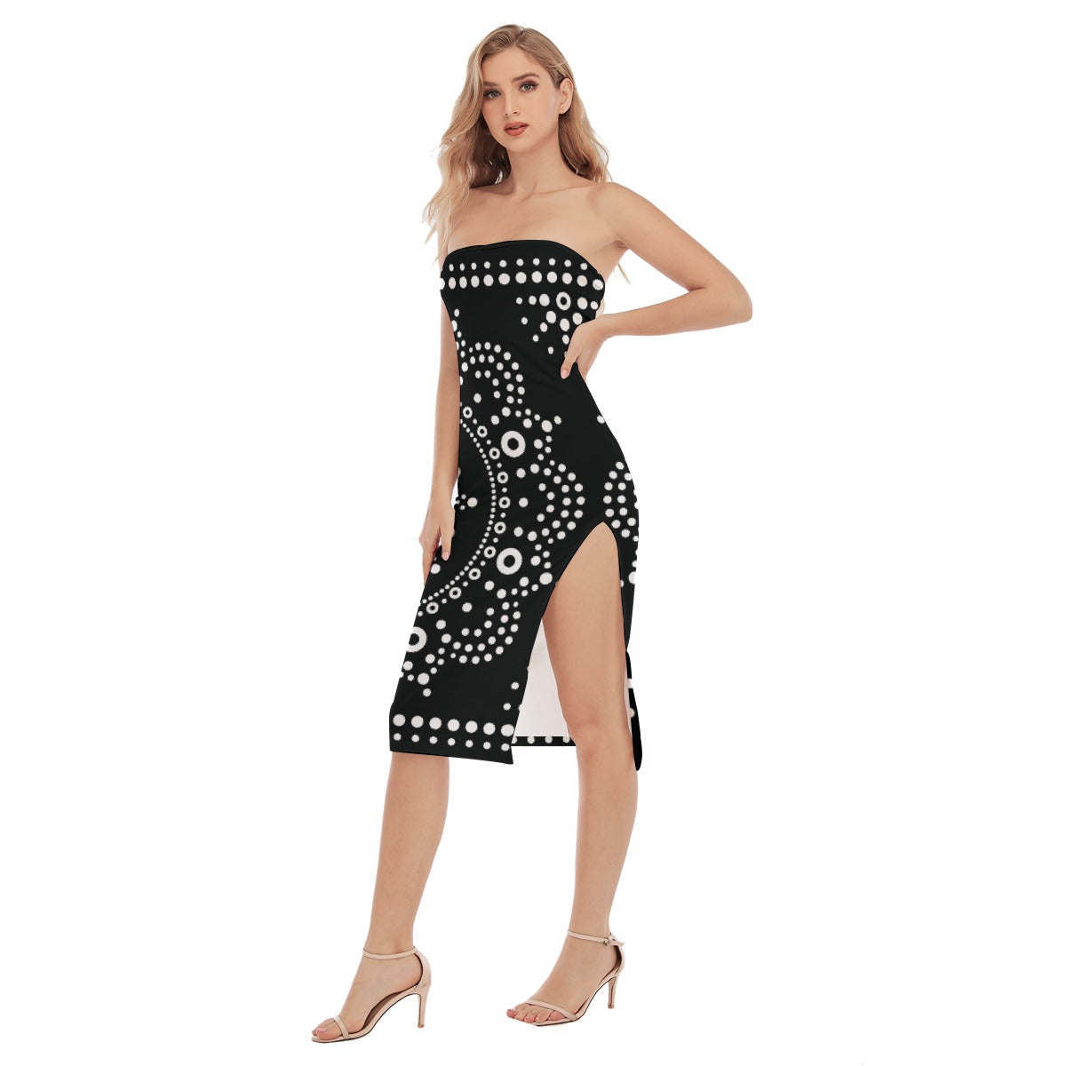 All-Over Print Women's Side Split Tube Top Dress