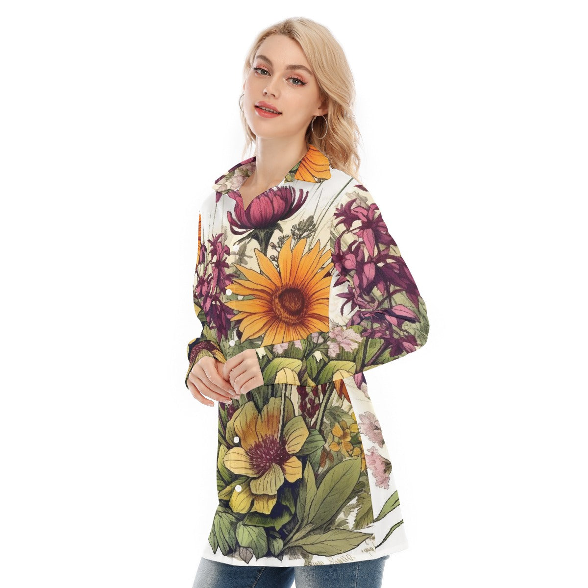 All-Over Print Women's Long Shirt