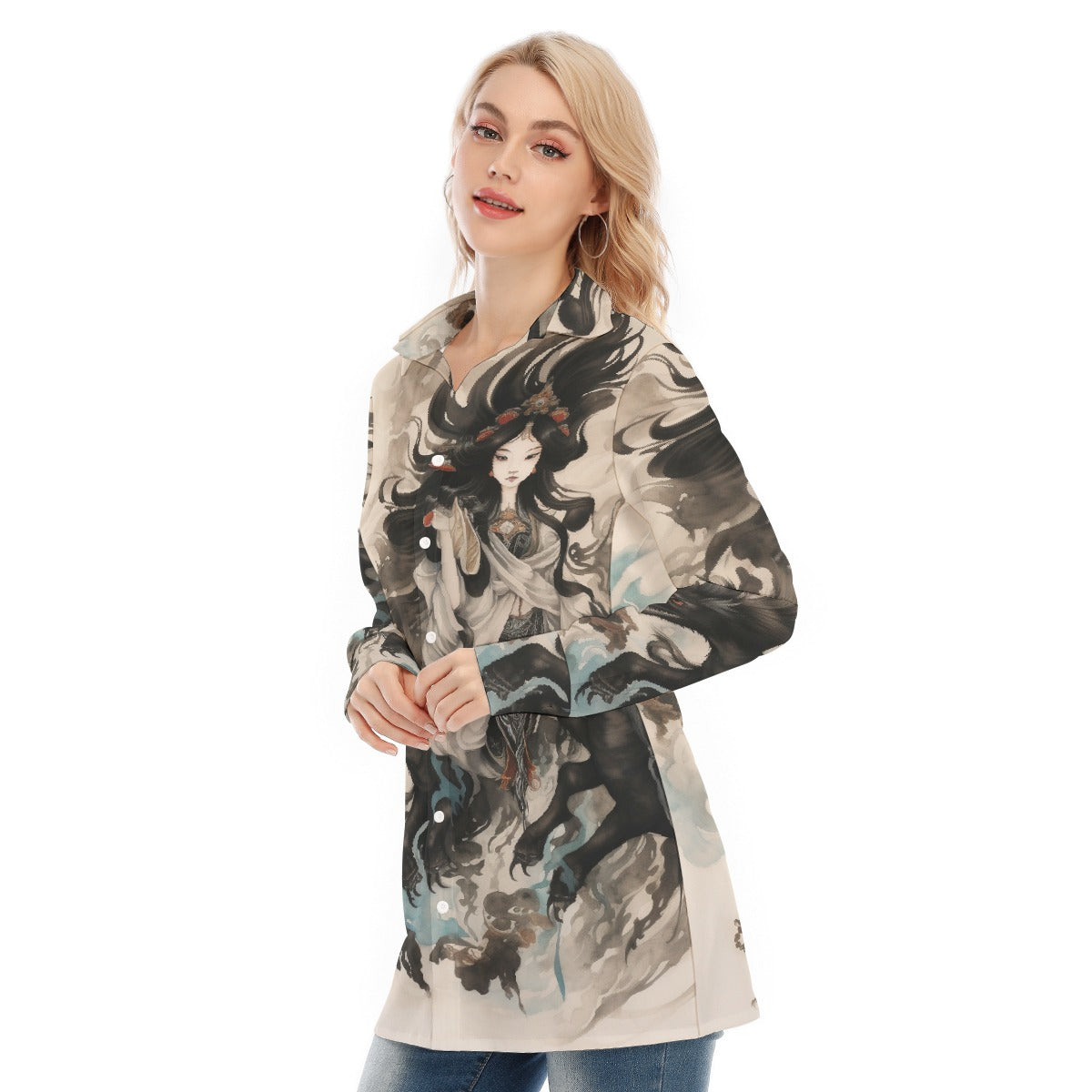 All-Over Print Women's Long Shirt