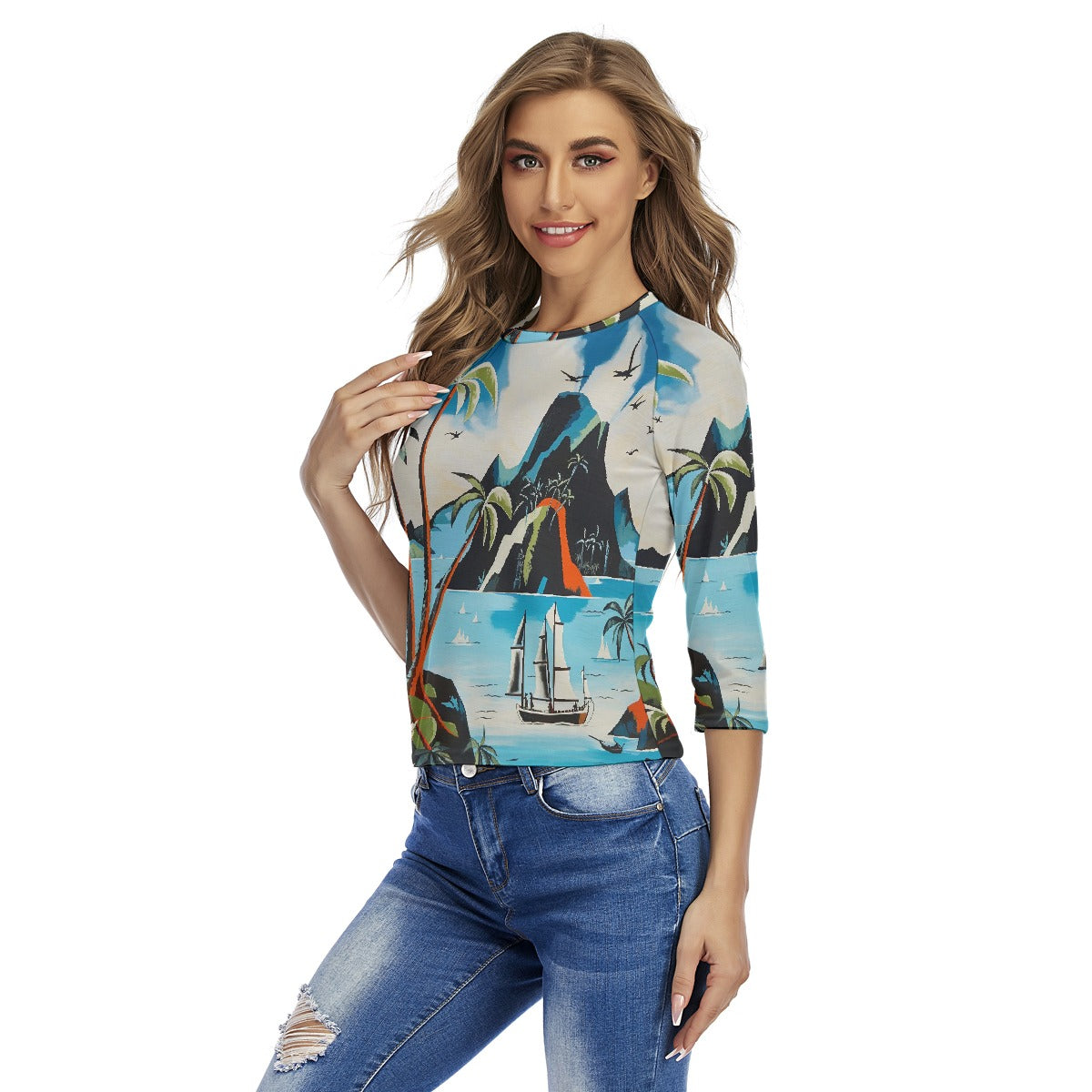 All-Over Print Women's Raglan Sleeves T-shirts