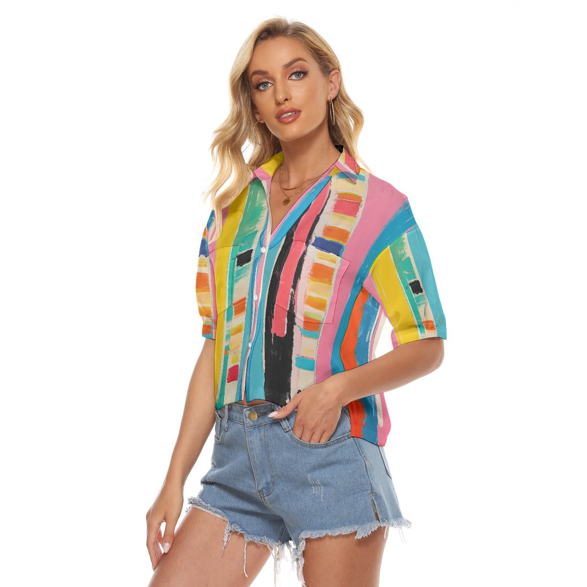 All-Over Print Women's V-neck Shirts