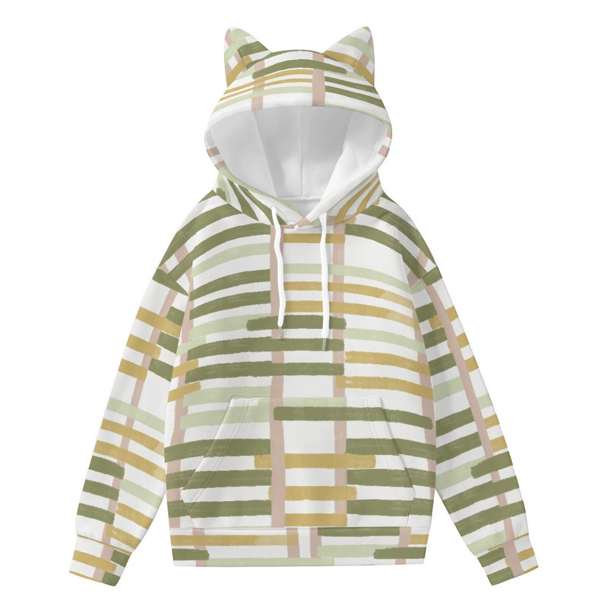 All-Over Print Women’s Hoodie With Decorative Ears