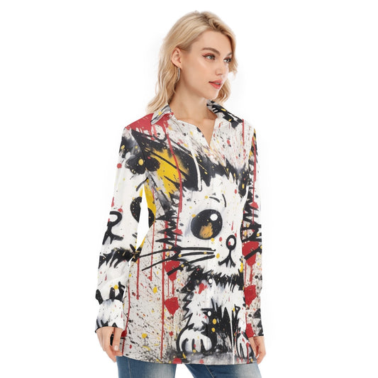 All-Over Print Women's Long Shirt