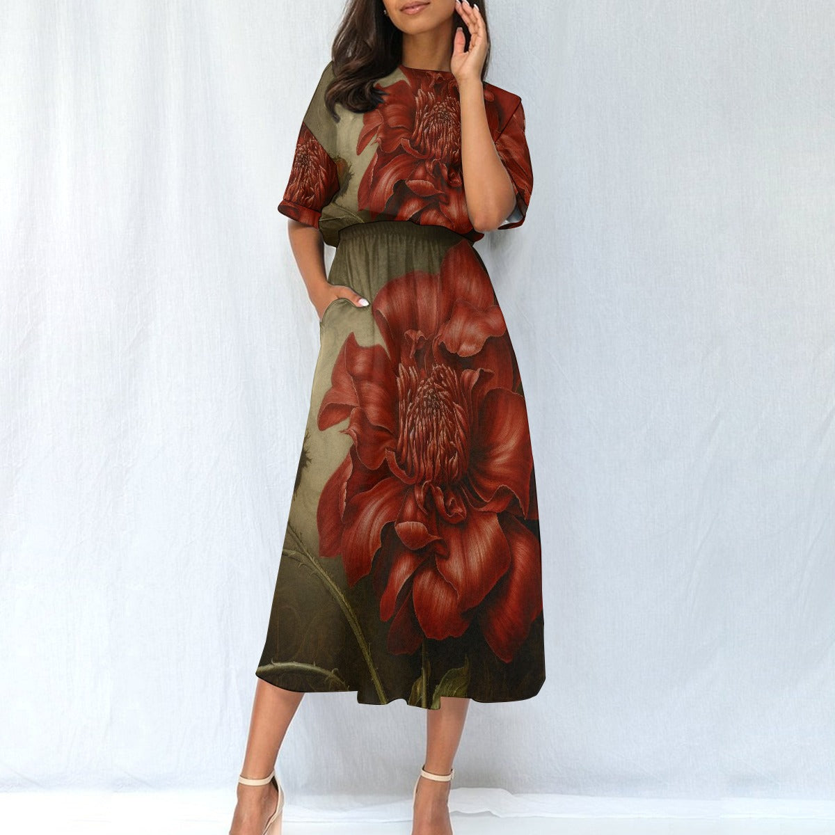 All-Over Print Women's Elastic Waist Dress