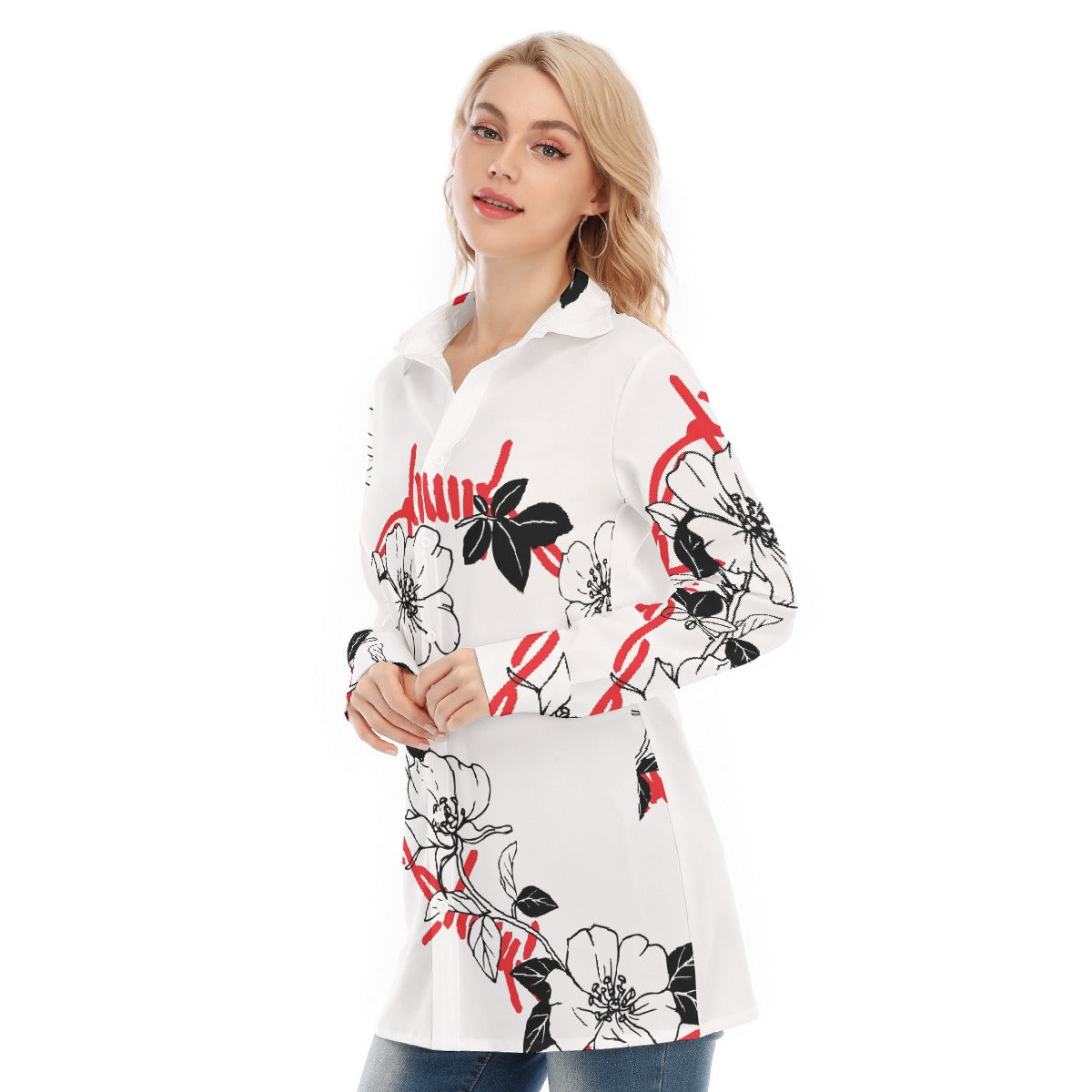 All-Over Print Women's Long Shirt