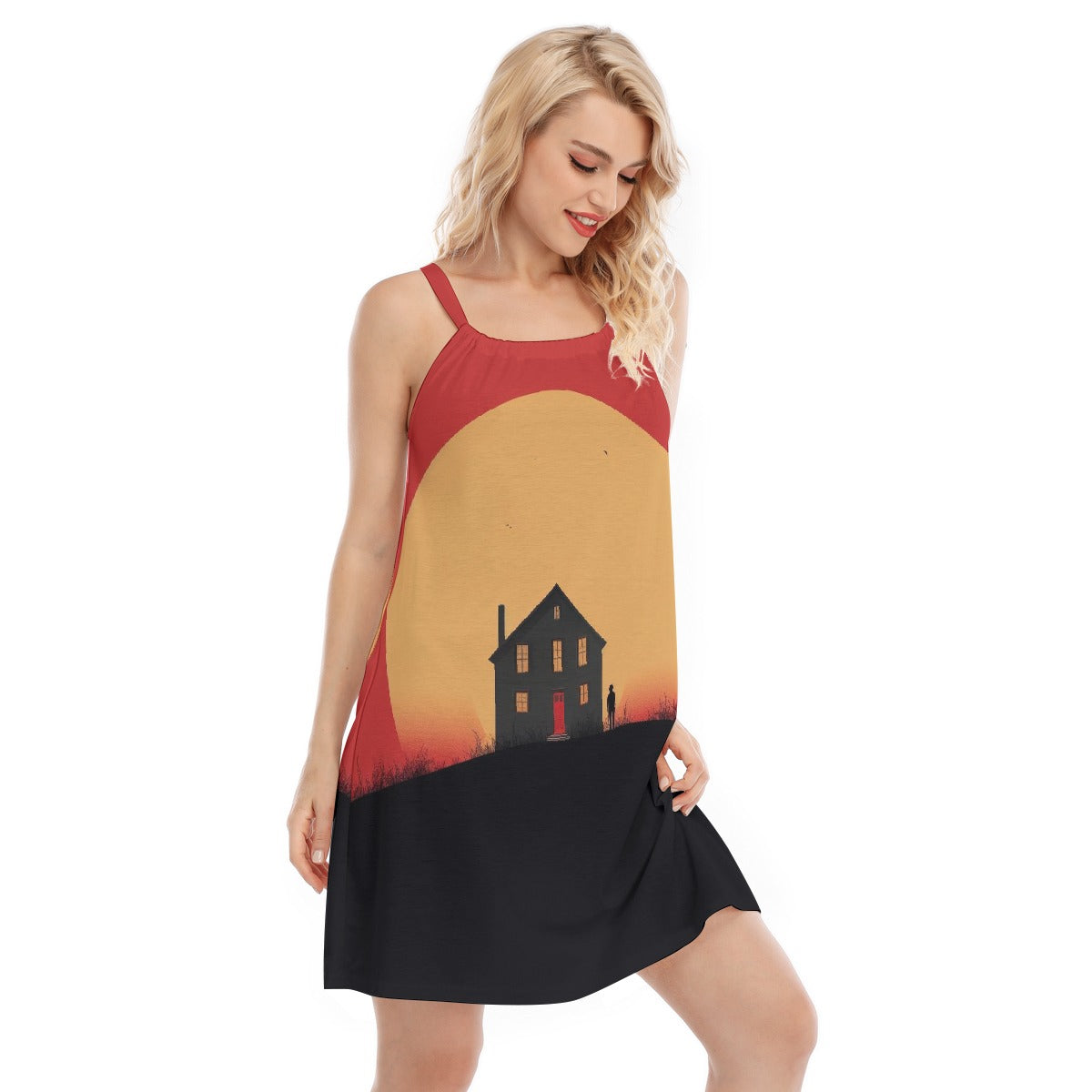 All-Over Print Women's O-neck Cami Dress