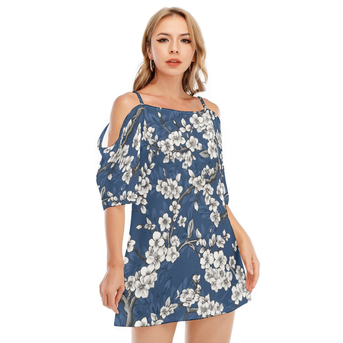 All-Over Print Women's Off-shoulder Cami Dress