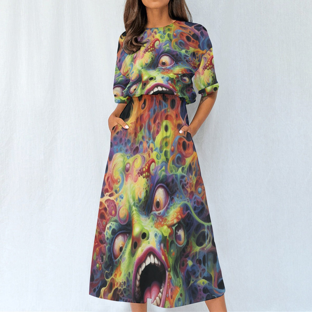 All-Over Print Women's Elastic Waist Dress