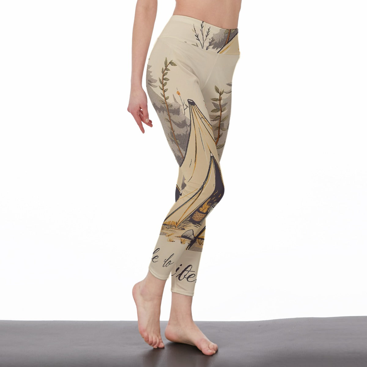 All-Over Print Women's High Waist Leggings | Side Stitch Closure