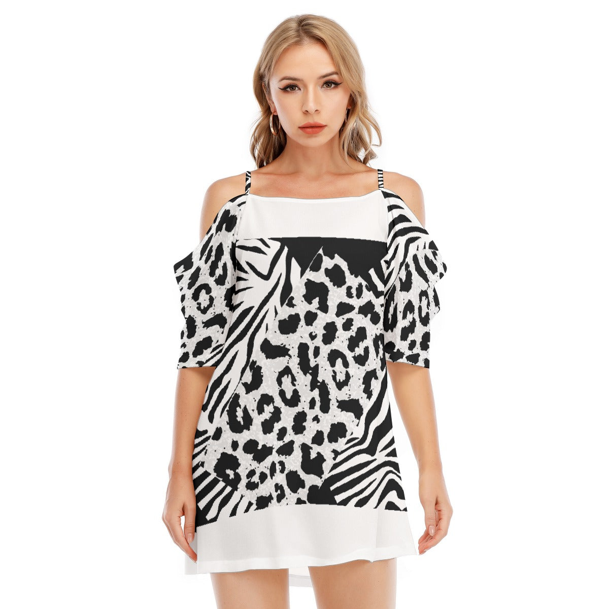 All-Over Print Women's Off-shoulder Cami Dress