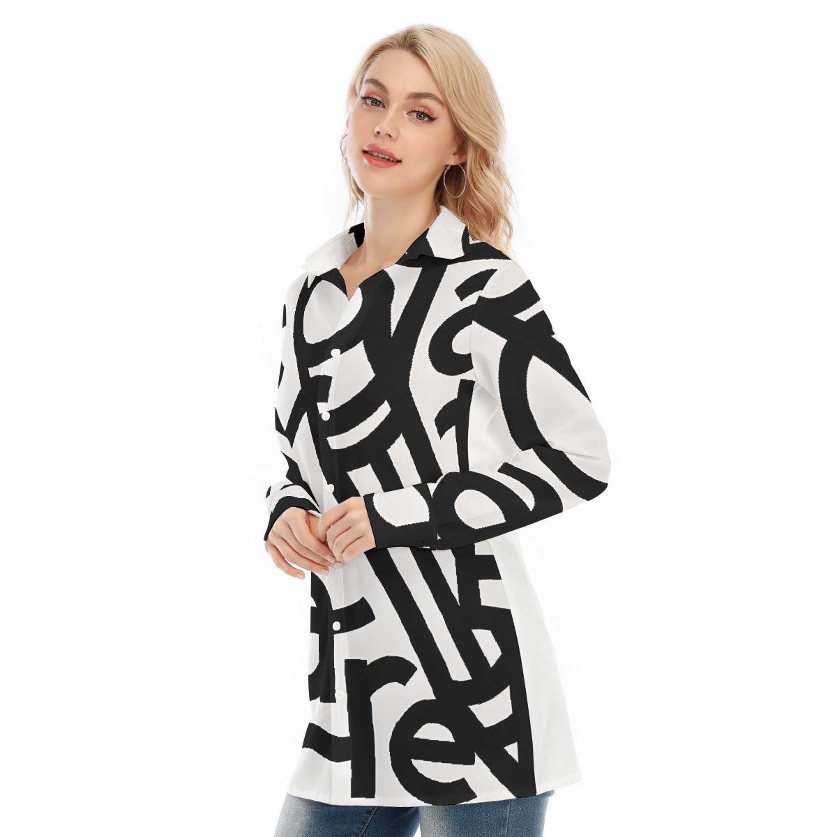 All-Over Print Women's Long Shirt