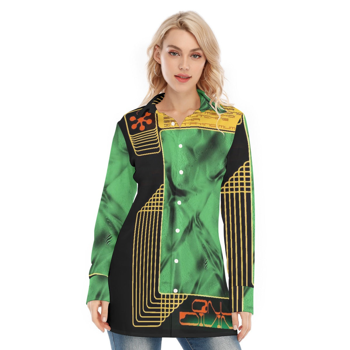 All-Over Print Women's Long Shirt