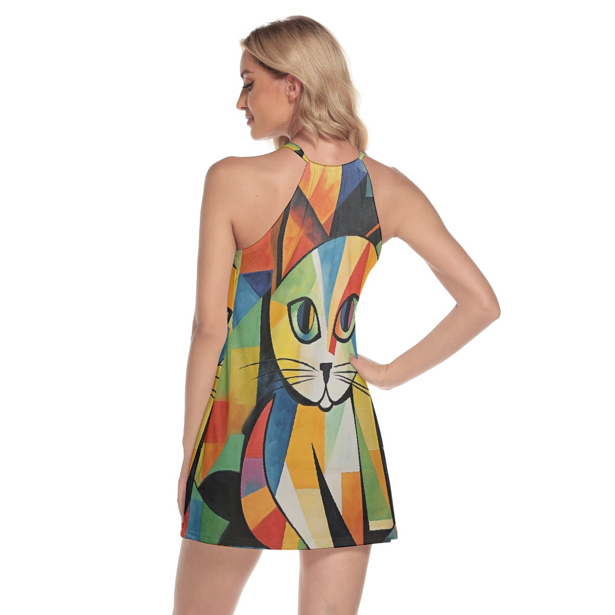 All-Over Print Women's Round Neck Above Knee Dress