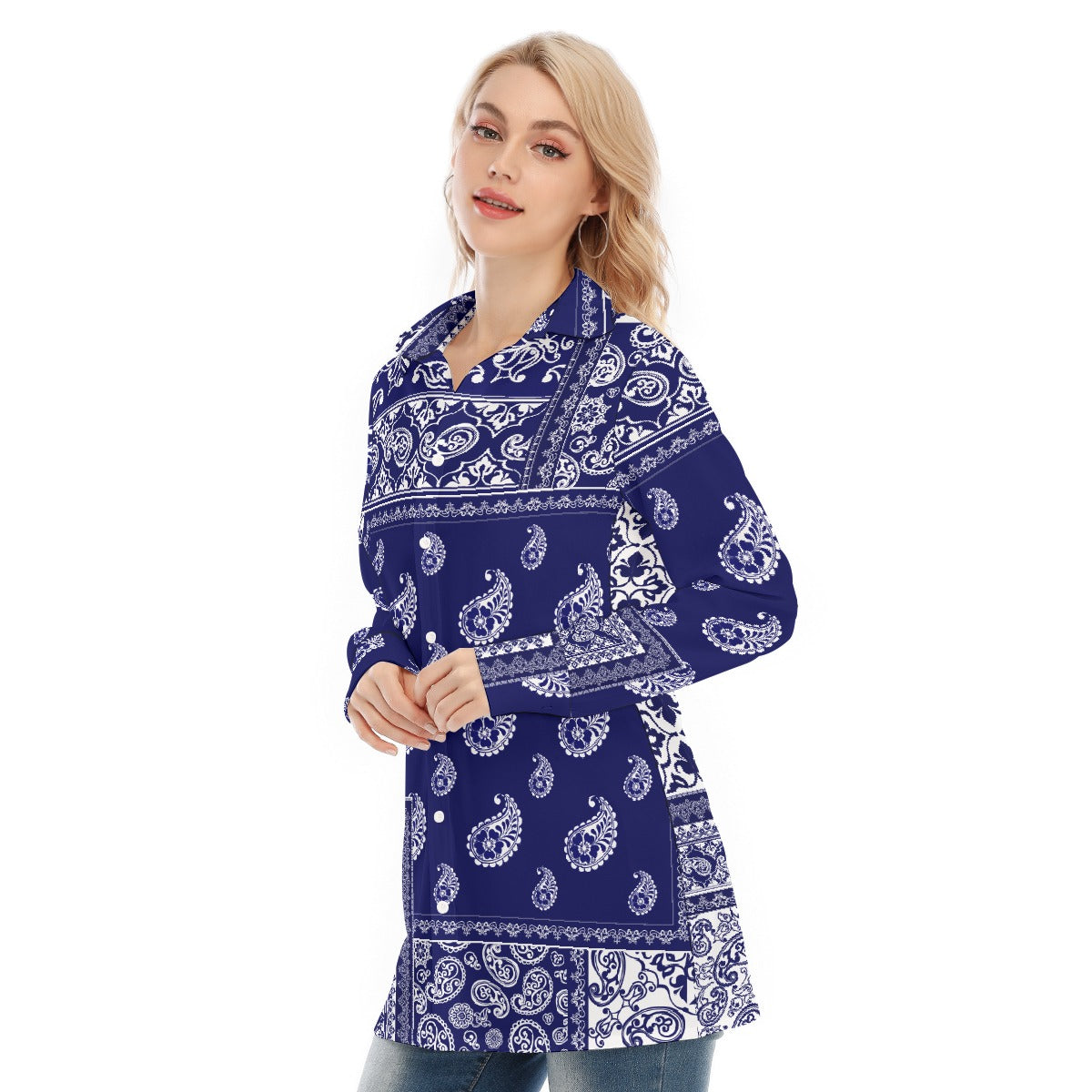 All-Over Print Women's Long Shirt