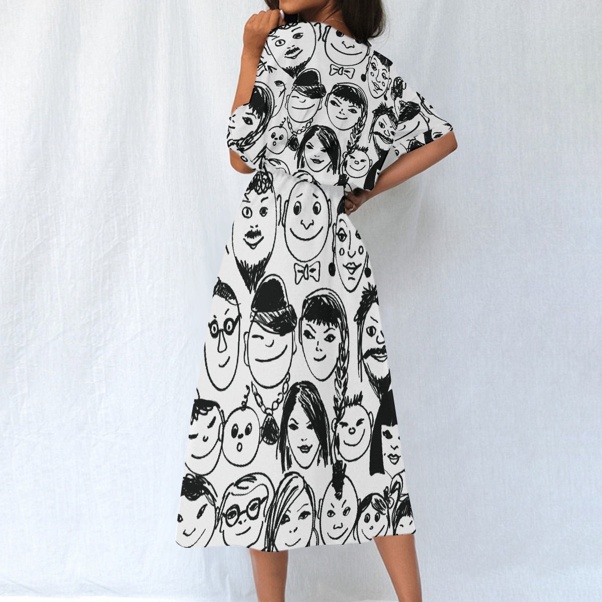 All-Over Print Women's Elastic Waist Dress