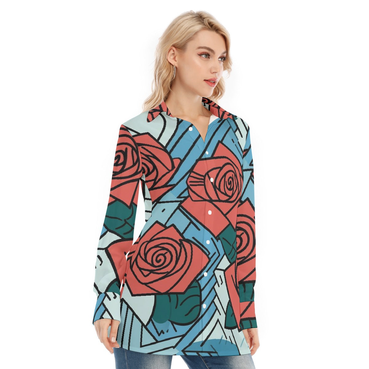 All-Over Print Women's Long Shirt