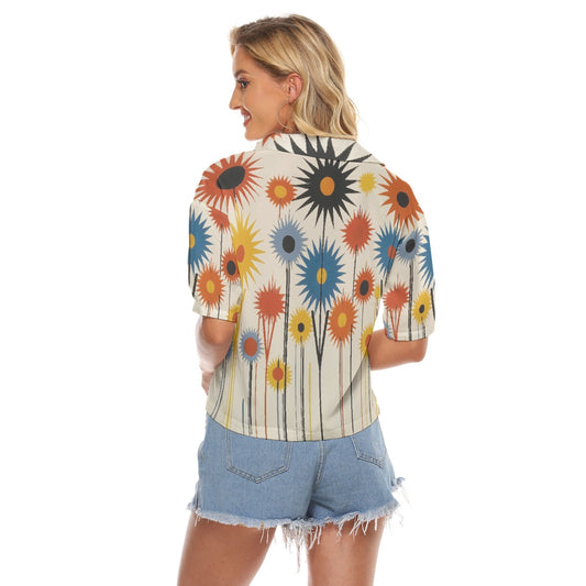 All-Over Print Women's V-neck Shirts