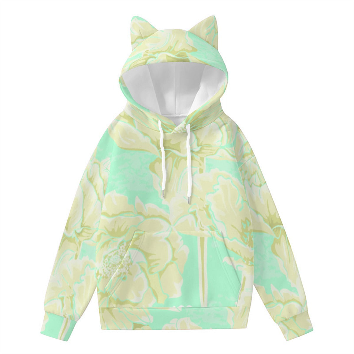 All-Over Print Women’s Hoodie With Decorative Ears