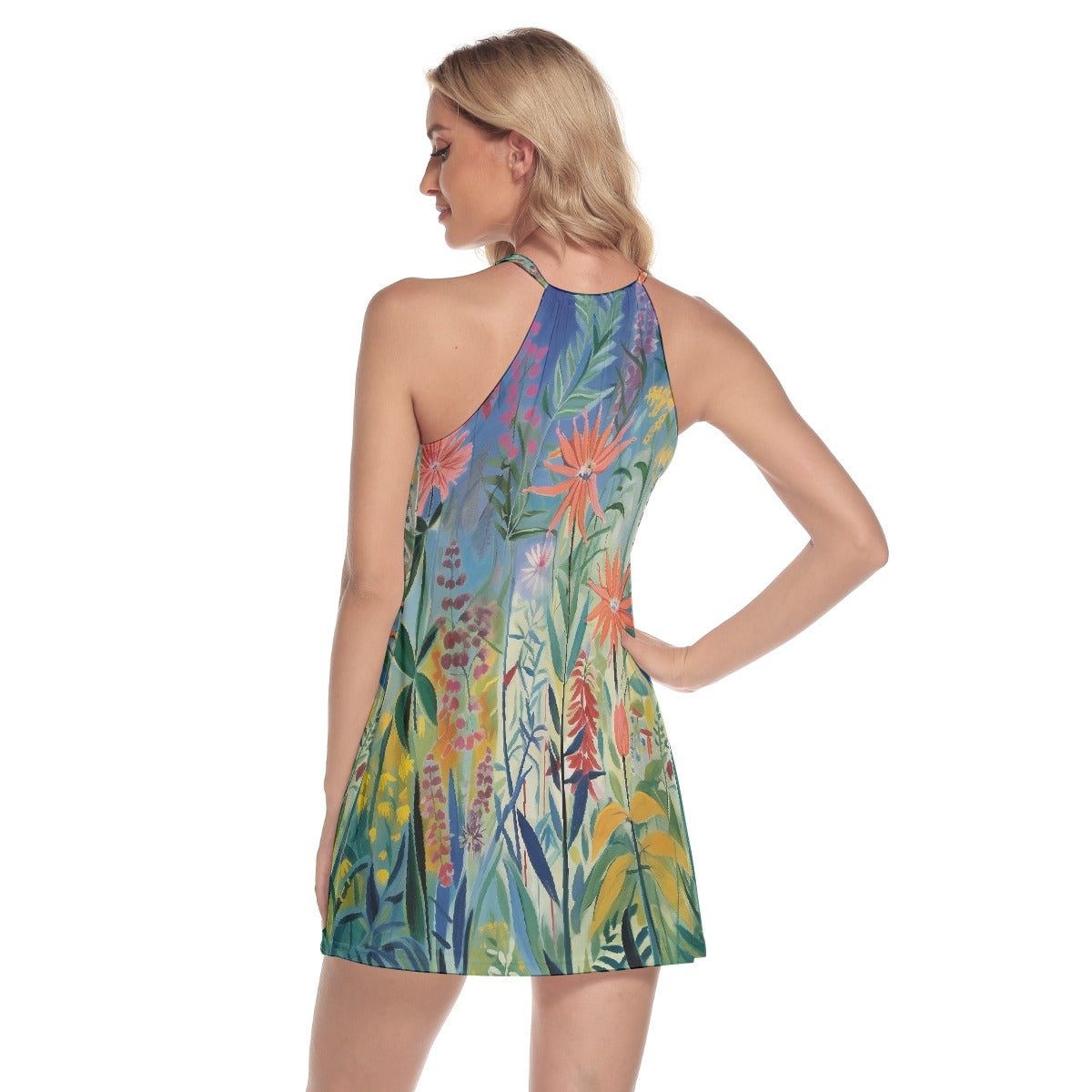 All-Over Print Women's Round Neck Above Knee Dress