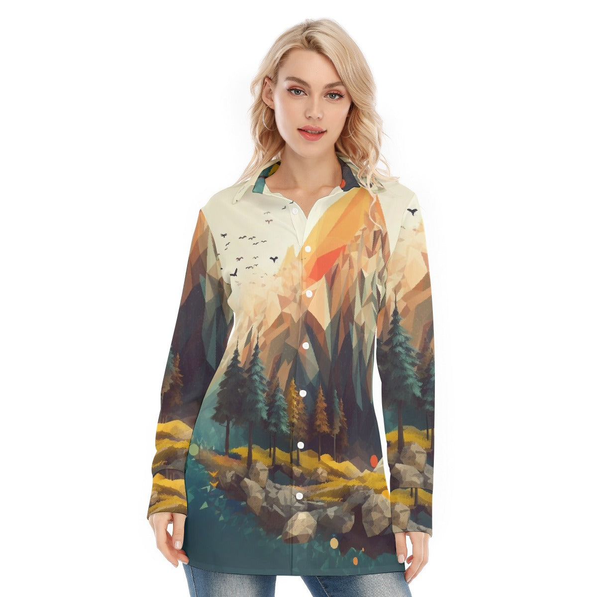 All-Over Print Women's Long Shirt