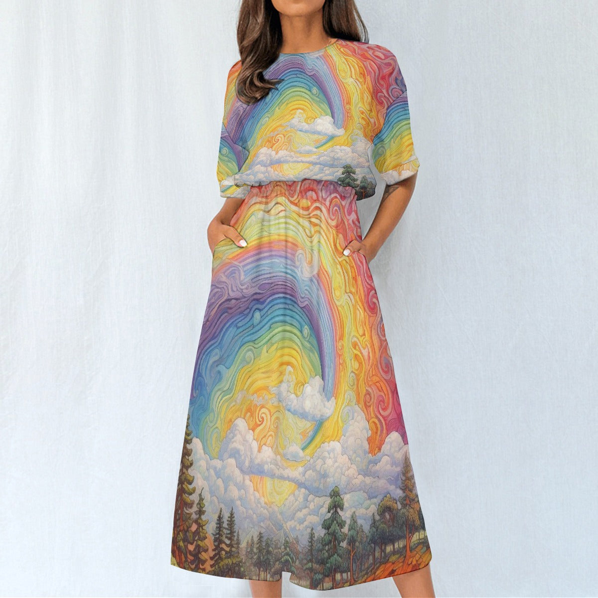 All-Over Print Women's Elastic Waist Dress