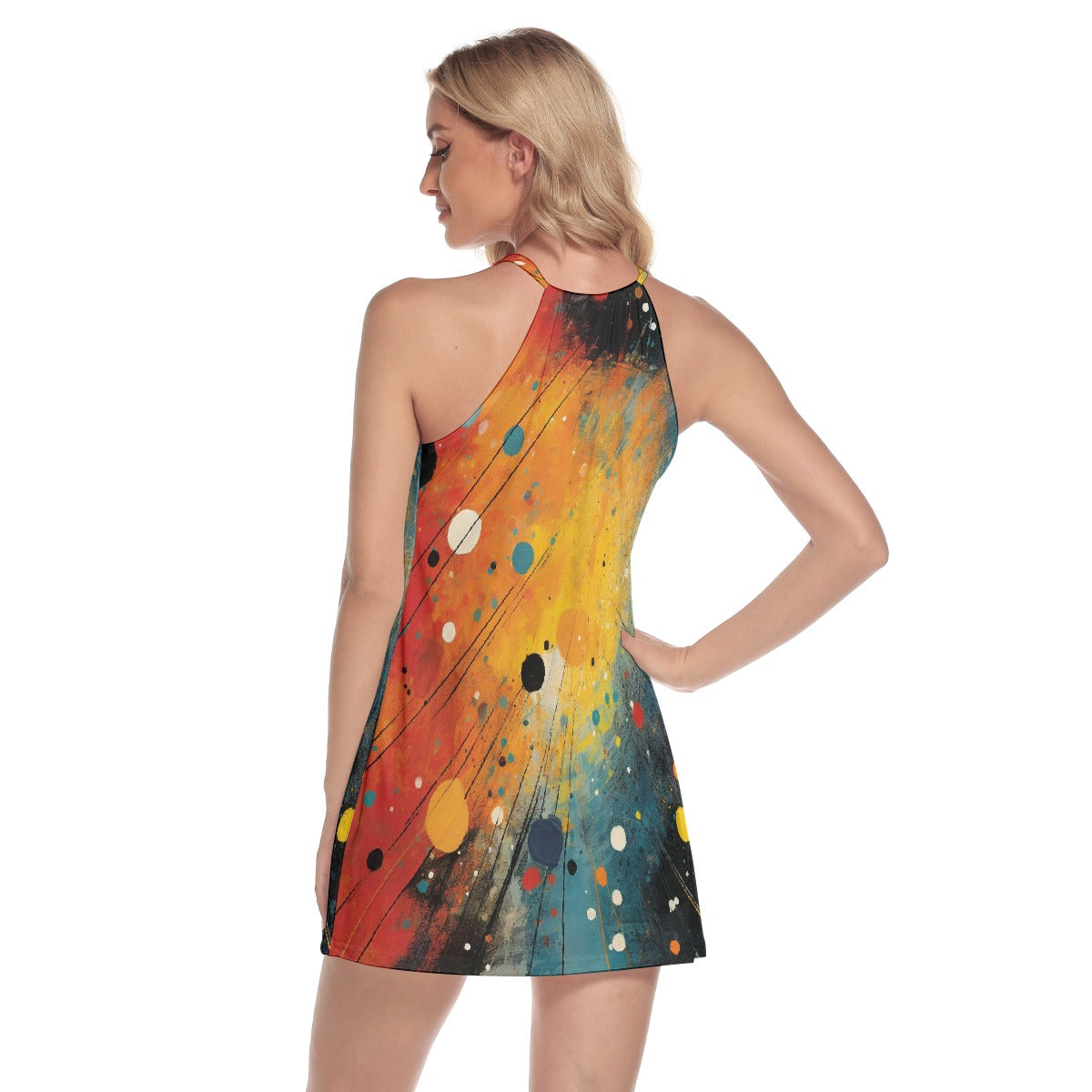 All-Over Print Women's Round Neck Above Knee Dress