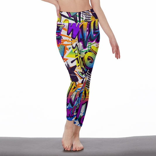 All-Over Print Women's High Waist Leggings | Side Stitch Closure