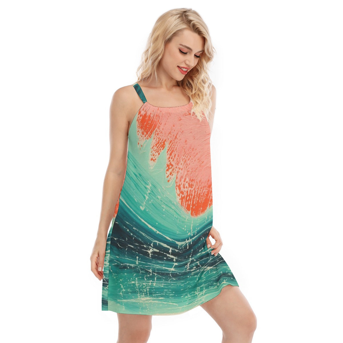 All-Over Print Women's O-neck Cami Dress