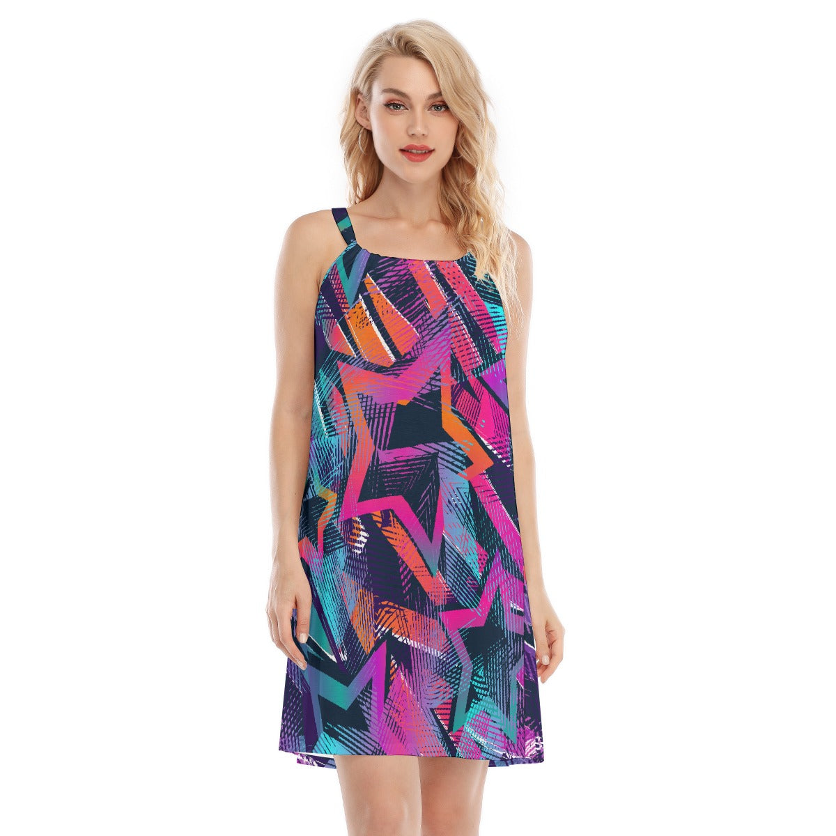 All-Over Print Women's O-neck Cami Dress