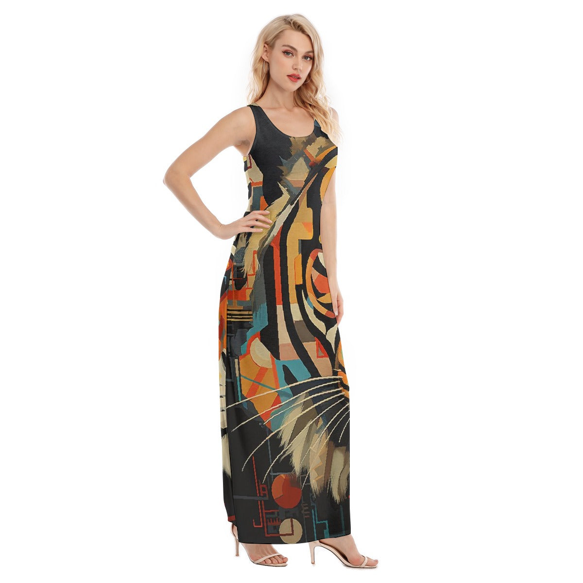 All-Over Print Women's Vest Dress | Length To Ankle