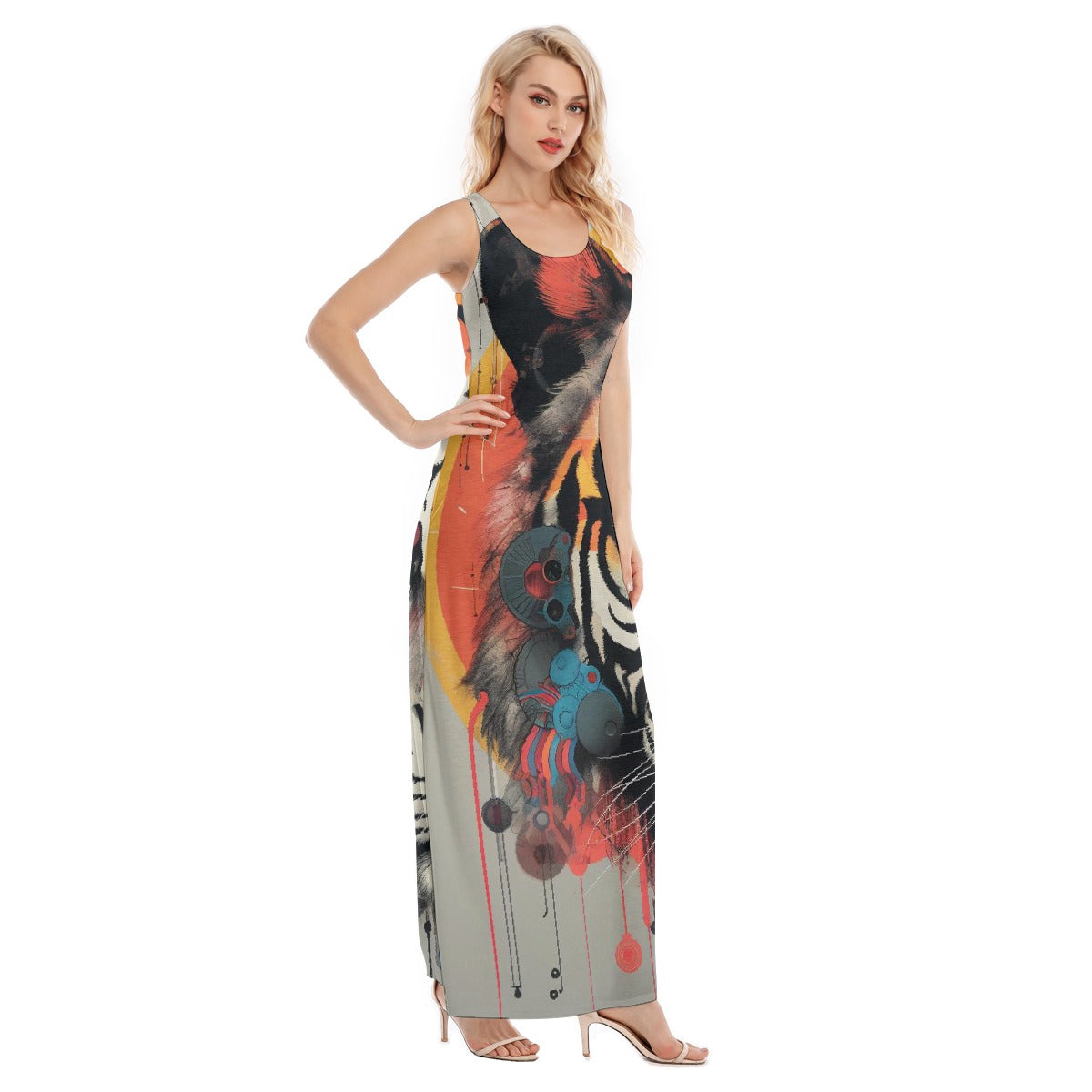 All-Over Print Women's Vest Dress | Length To Ankle