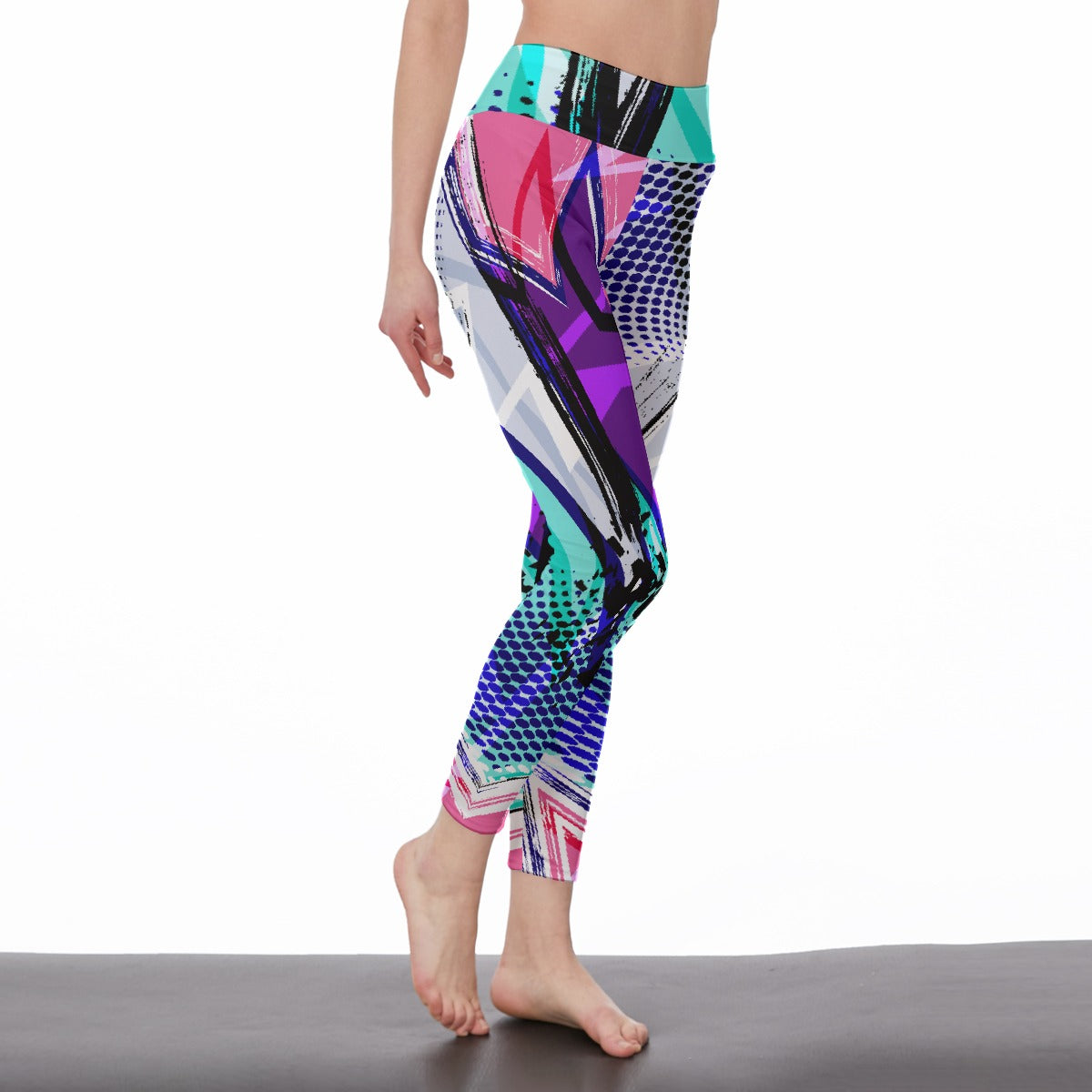 All-Over Print Women's High Waist Leggings | Side Stitch Closure