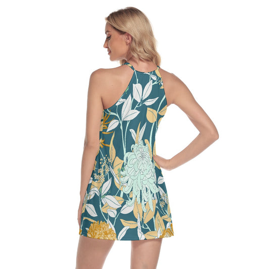 All-Over Print Women's Round Neck Above Knee Dress