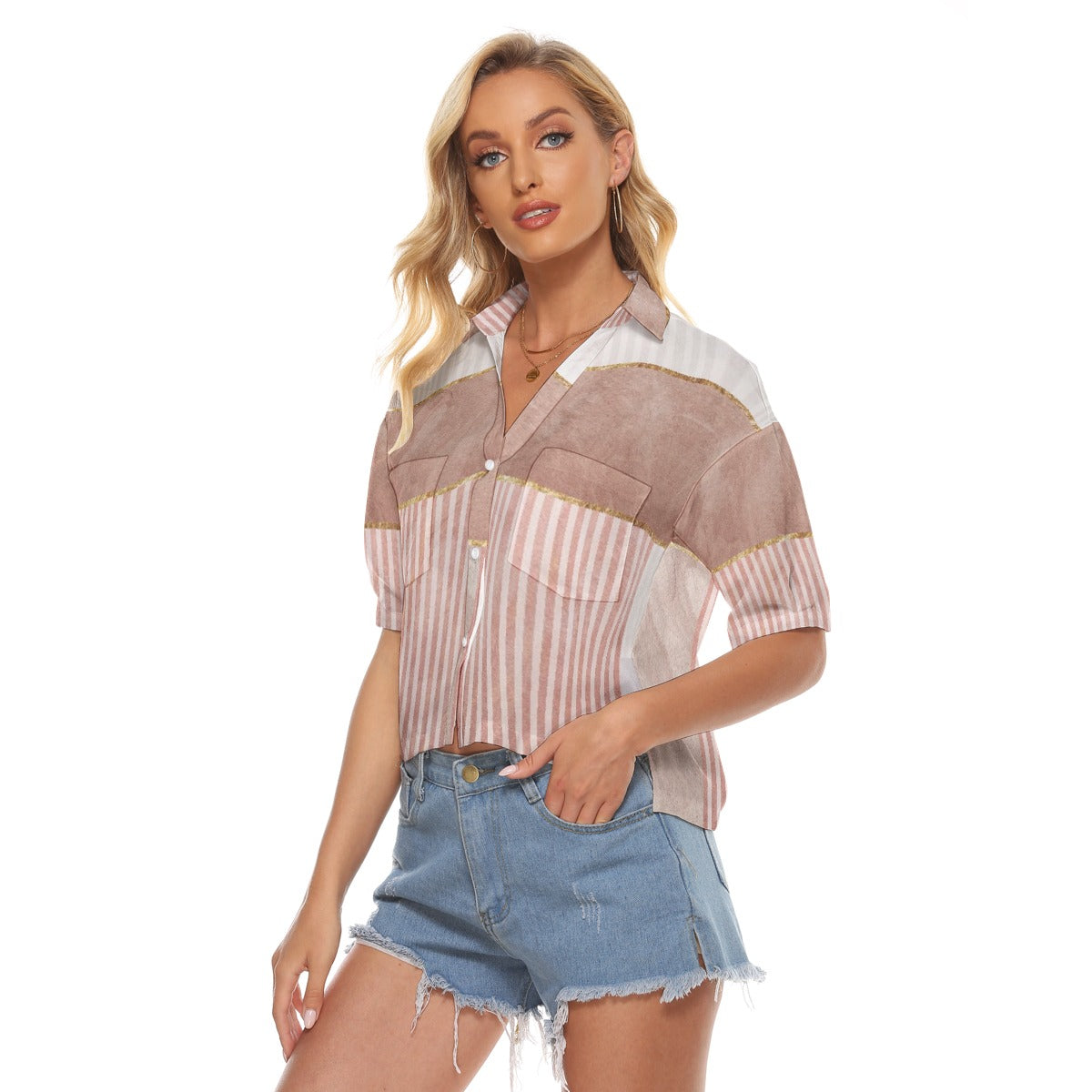 All-Over Print Women's V-neck Shirts