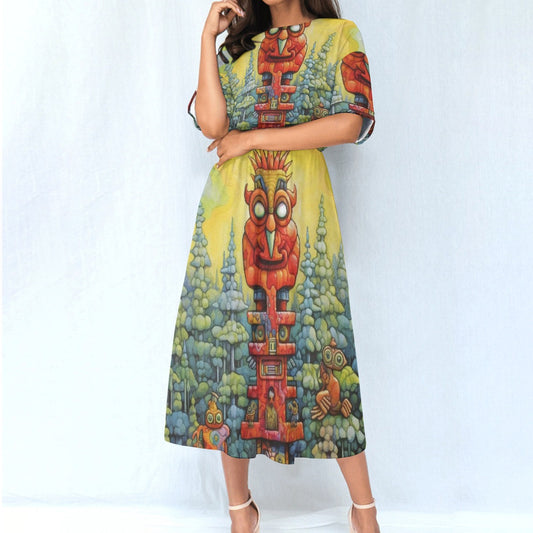 All-Over Print Women's Elastic Waist Dress