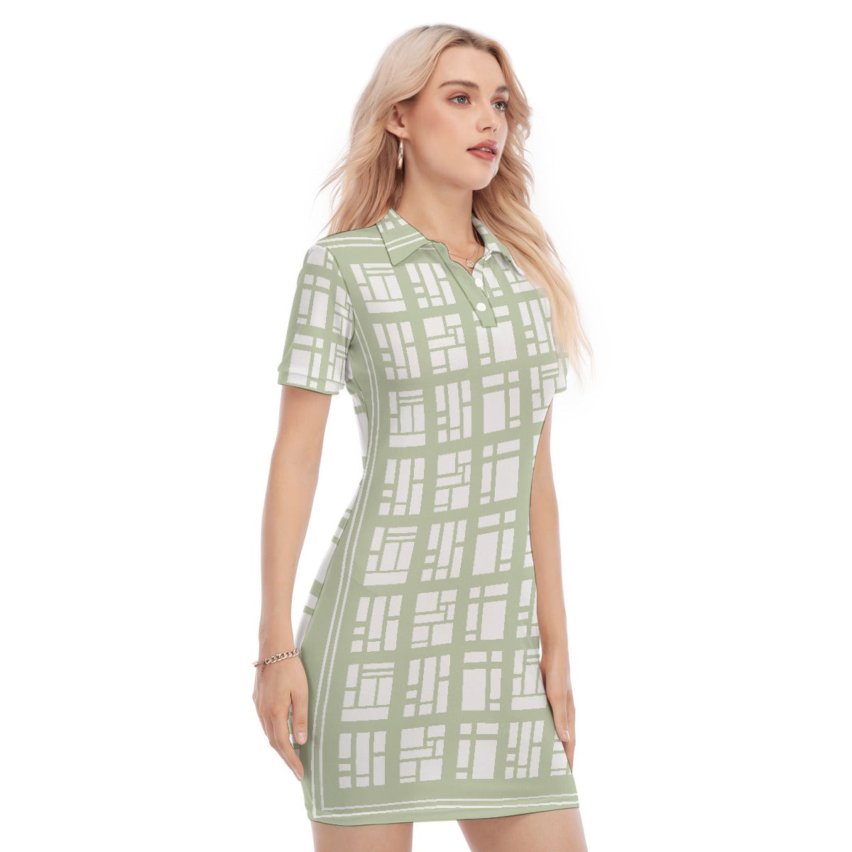 All-Over Print Women's Polo Collar Dress