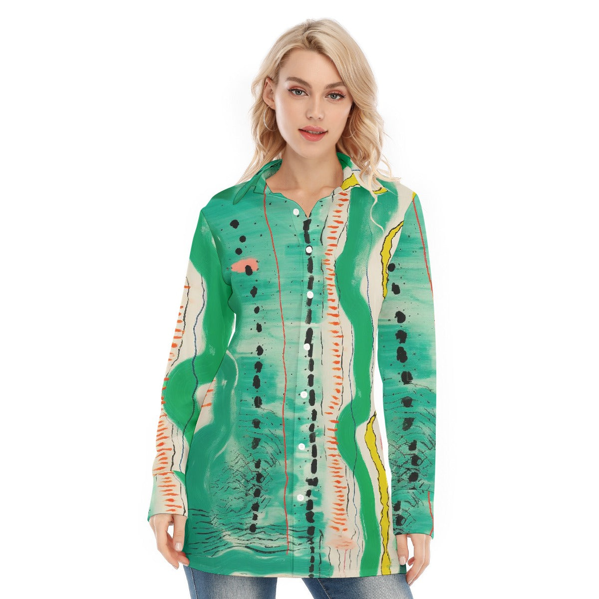 All-Over Print Women's Long Shirt