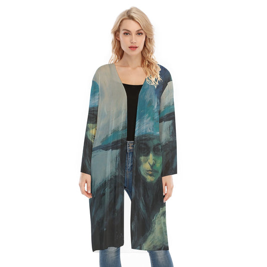 All- Over Print Women's Long Sleeve Mesh Cardigan