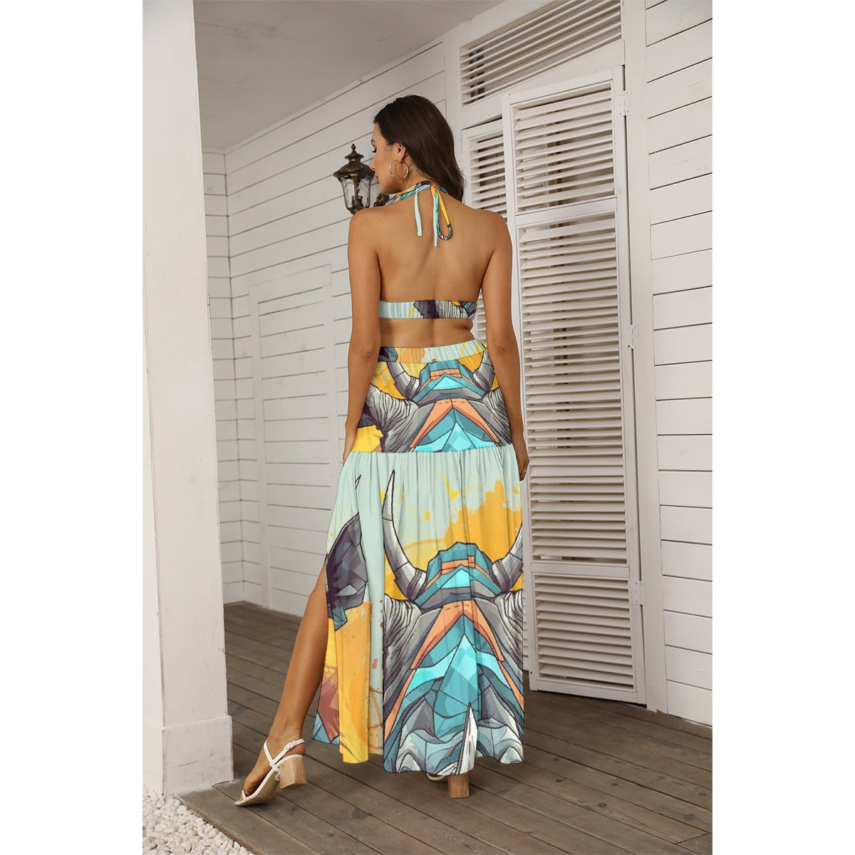 All-Over Print Women's Tie Back Wrap Dress