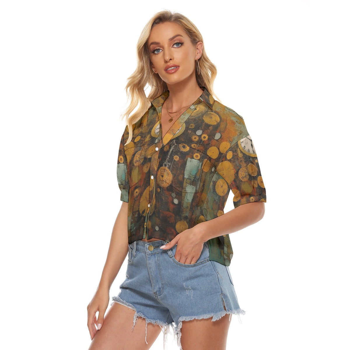 All-Over Print Women's V-neck Shirts