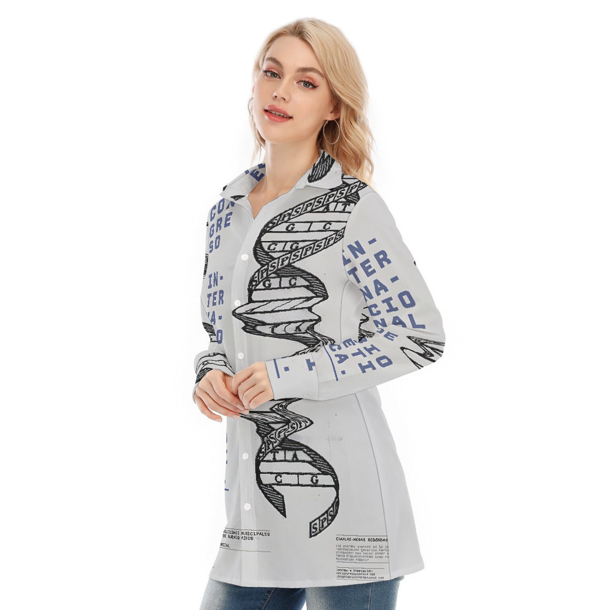 All-Over Print Women's Long Shirt