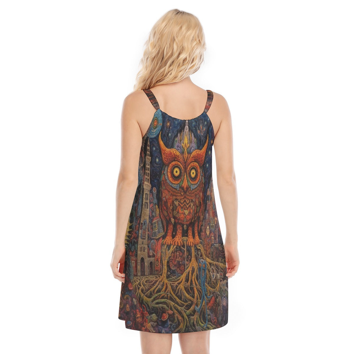 All-Over Print Women's O-neck Cami Dress