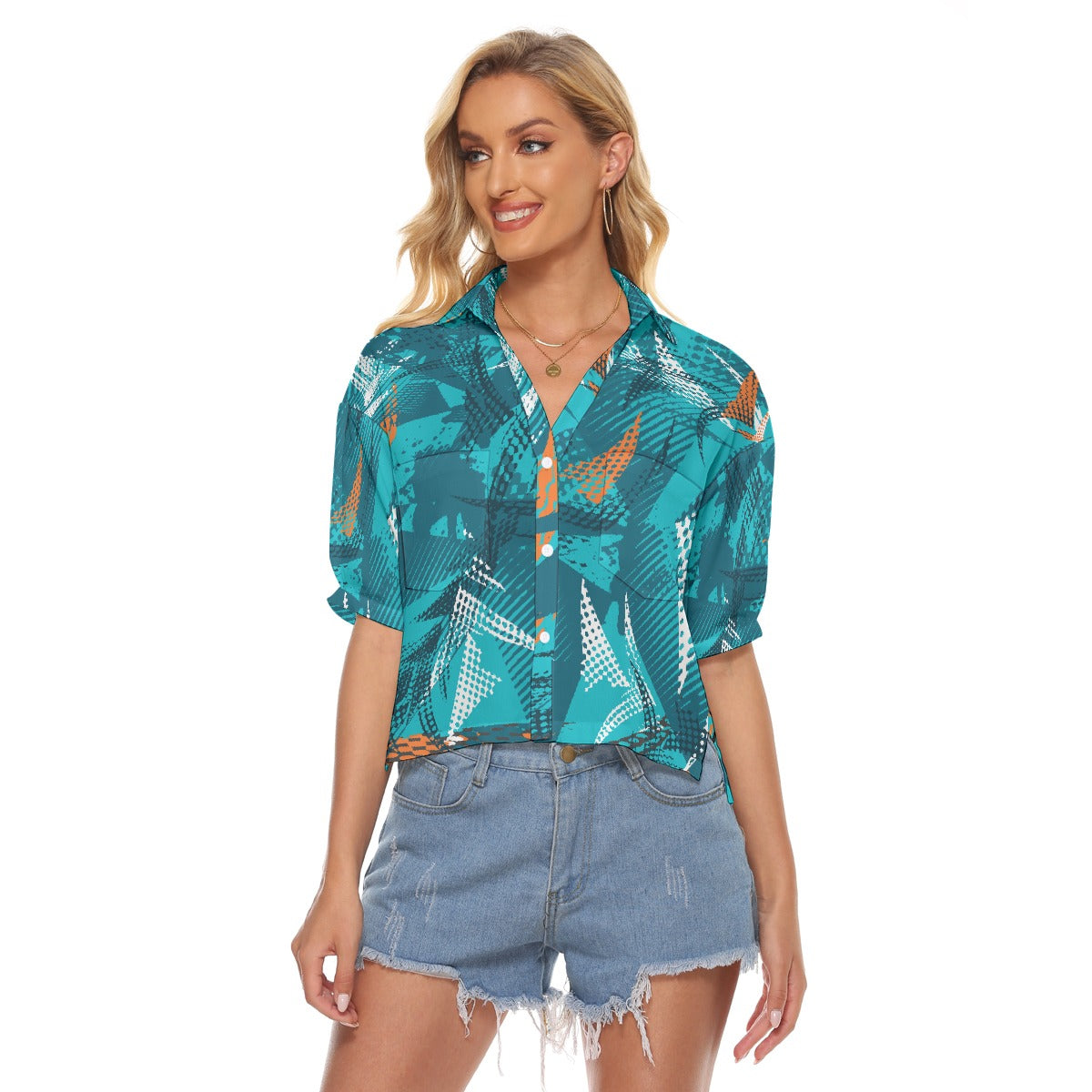 All-Over Print Women's V-neck Shirts