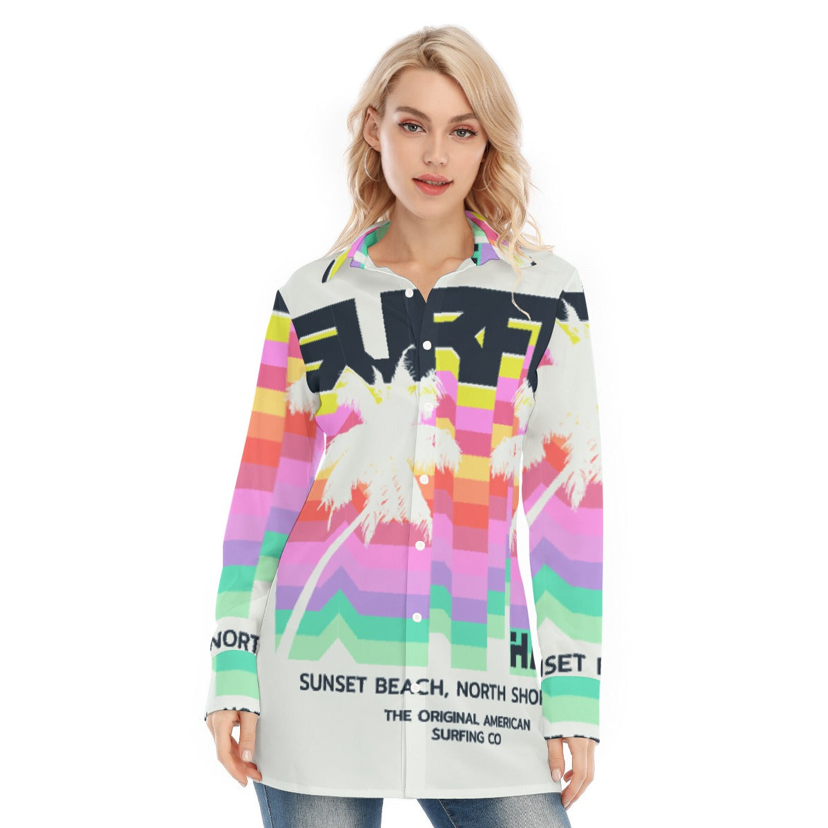 All-Over Print Women's Long Shirt