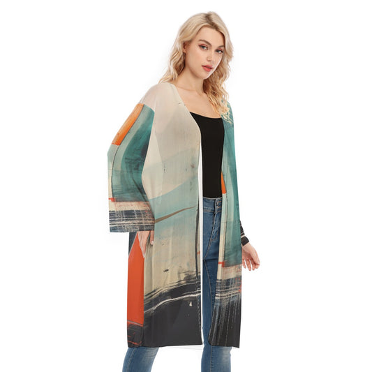 All- Over Print Women's Long Sleeve Mesh Cardigan