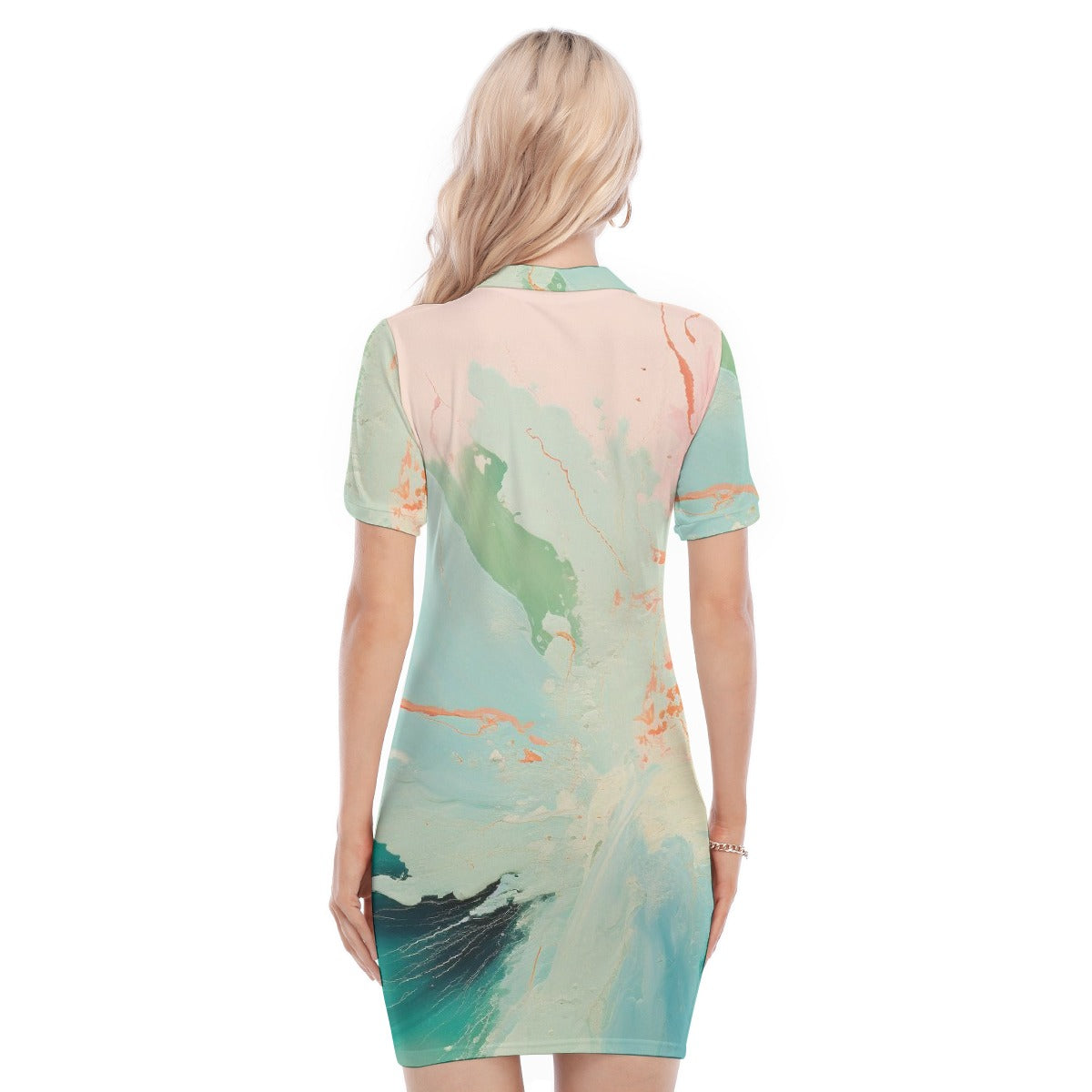 All-Over Print Women's Polo Collar Dress