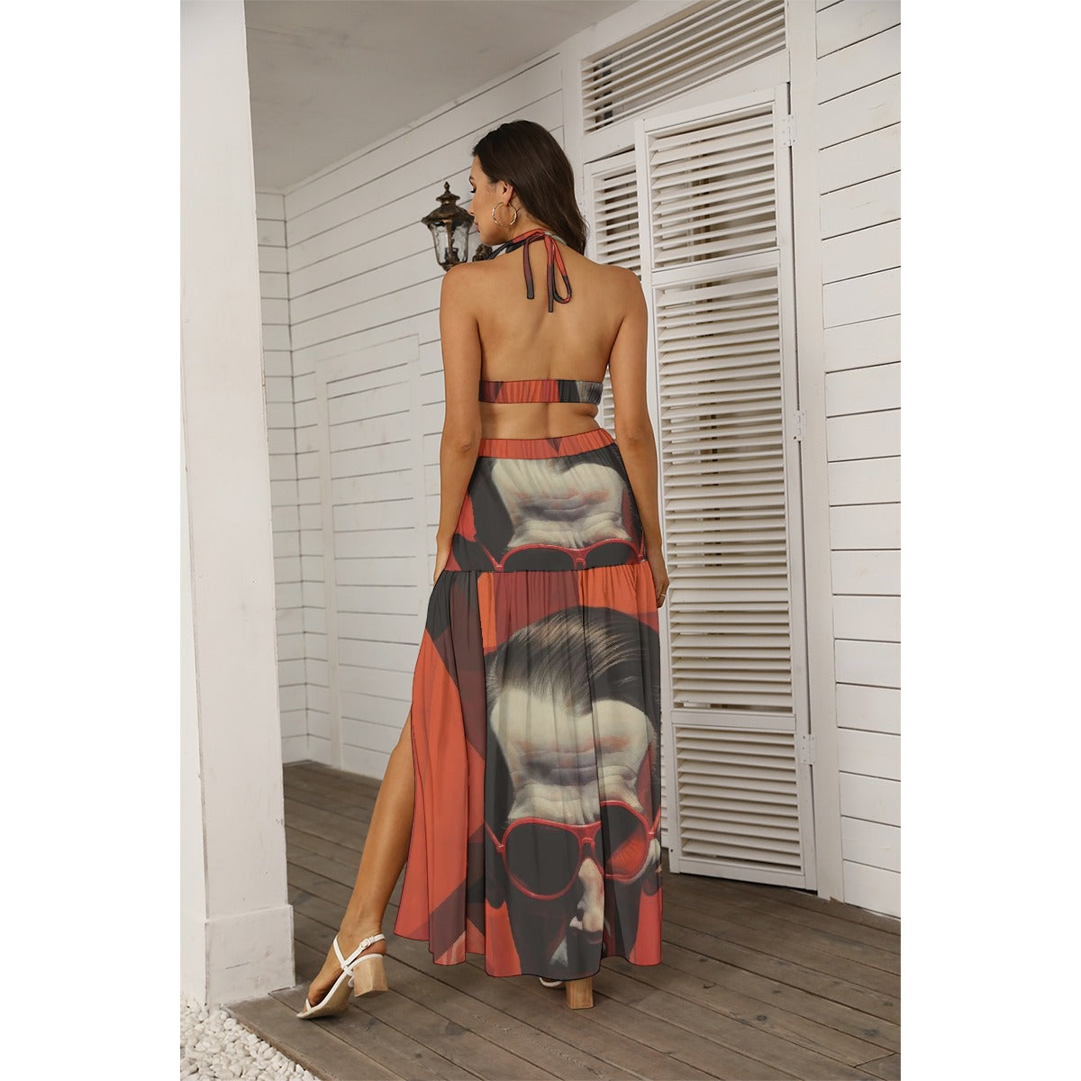 All-Over Print Women's Tie Back Wrap Dress