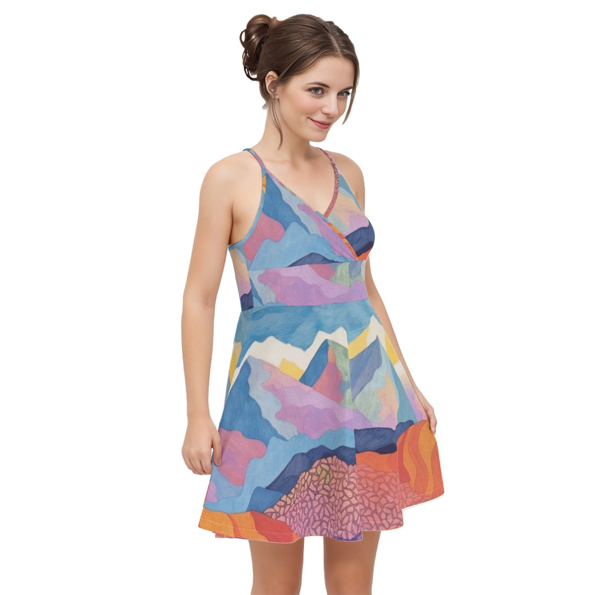 All-Over Print Women‘s Cross Cami Dress