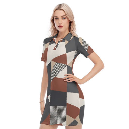 All-Over Print Women's Polo Collar Dress