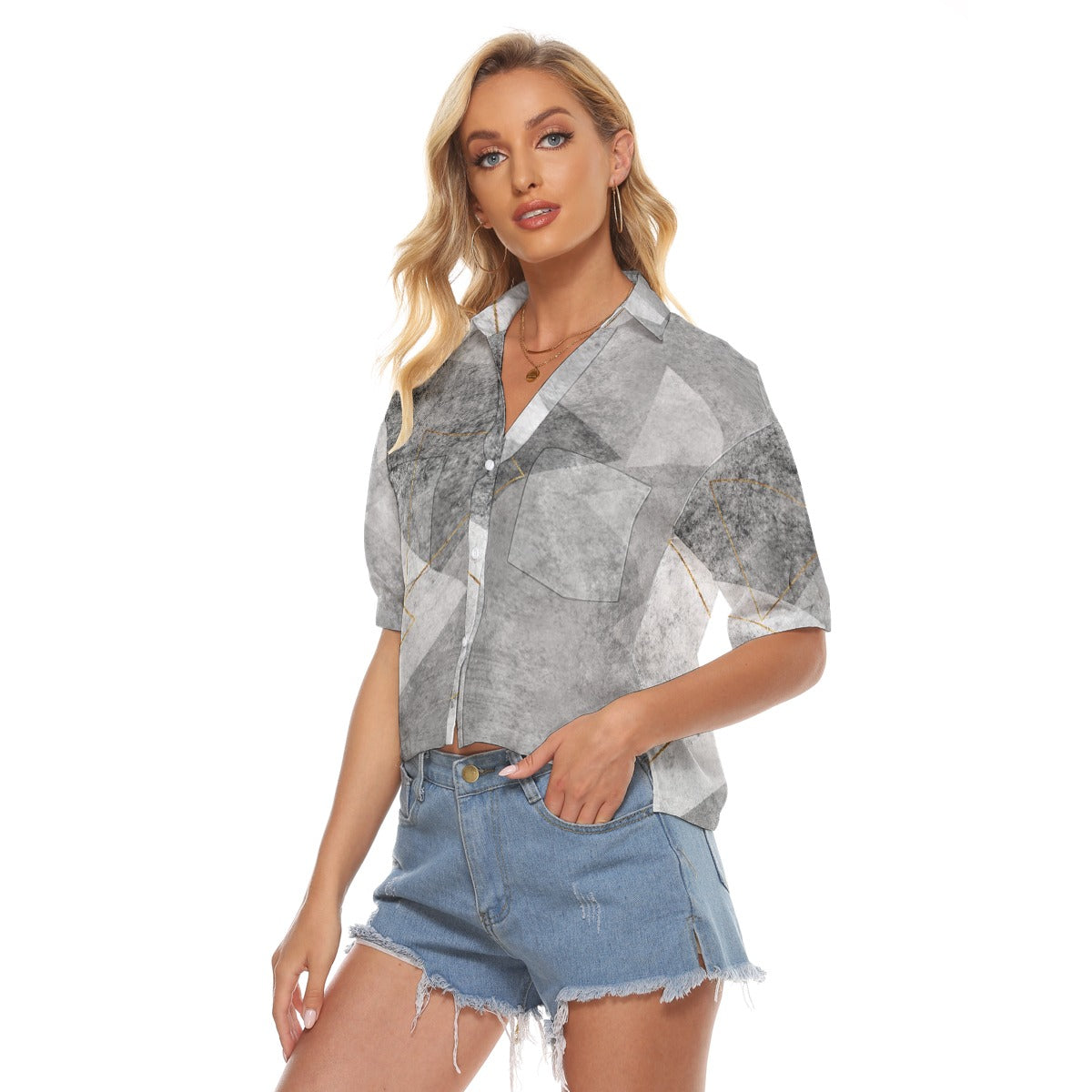 All-Over Print Women's V-neck Shirts